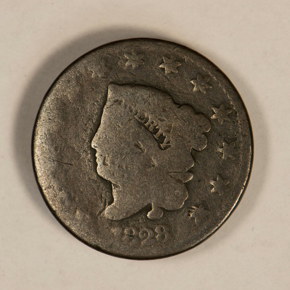 1828 1c Coronet Head Large Cent SKU-Y2392
