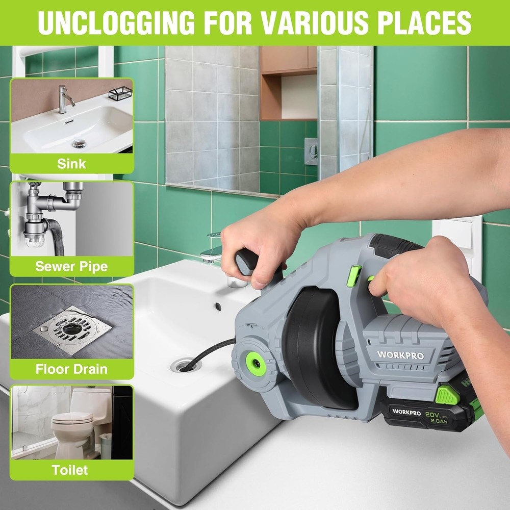 Cordless Electric Drain Auger Set