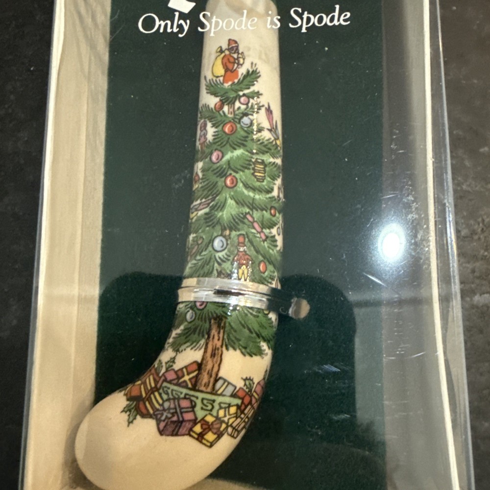 Christmas Tree Spode Vegetable Spoon Brand New Never Used