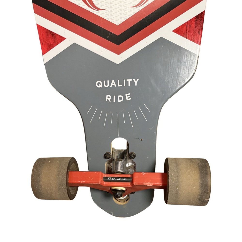 Kryptonics 38" Drop Through Longboard Skateboard 8-Ply Maple Complete Red/White