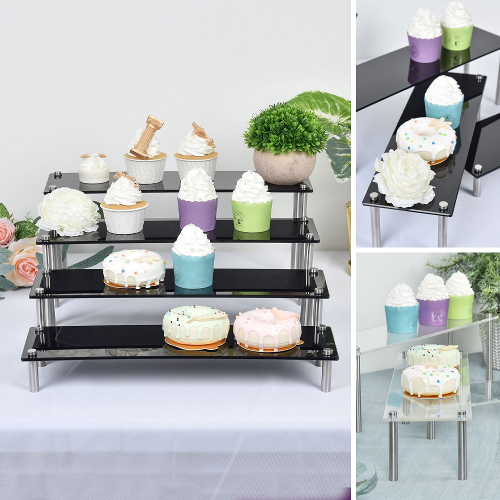 4 pcs Acrylic Dessert Stands Cupcake HOLDERS DISPLAY RISER Party Decorations