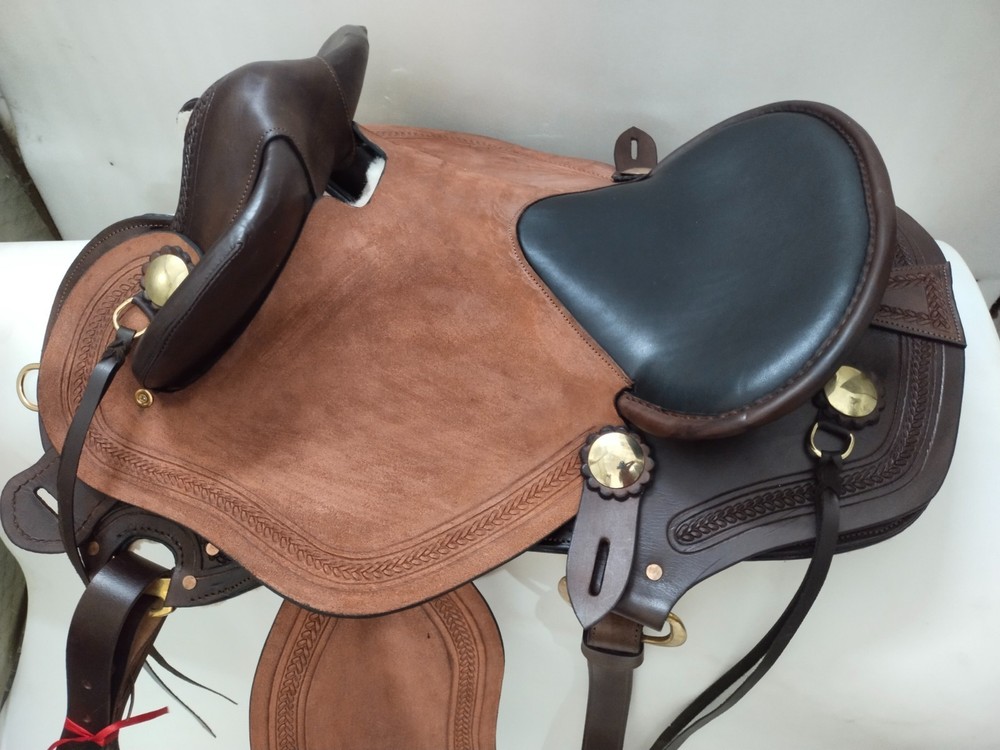 High Quality Australian Style Half Breed Aussie Leather Saddle 16".