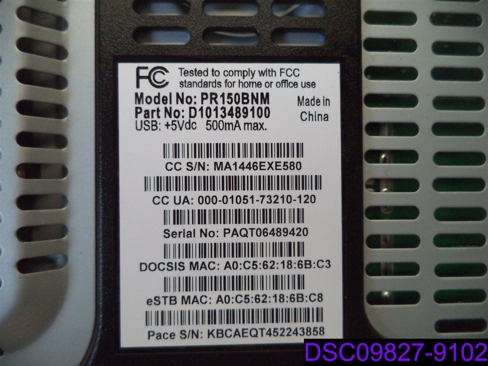 BOX ONLY/NO CORDS Xfinity Comcast Cable Box Model PR150BNM