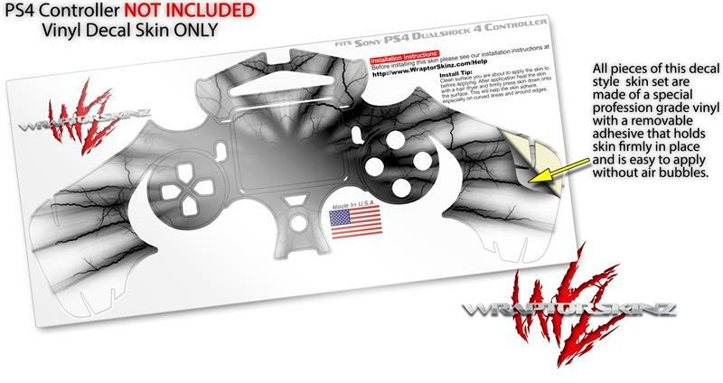 Skin for Playstation 4 Sony PS4 Controller Lightning Black