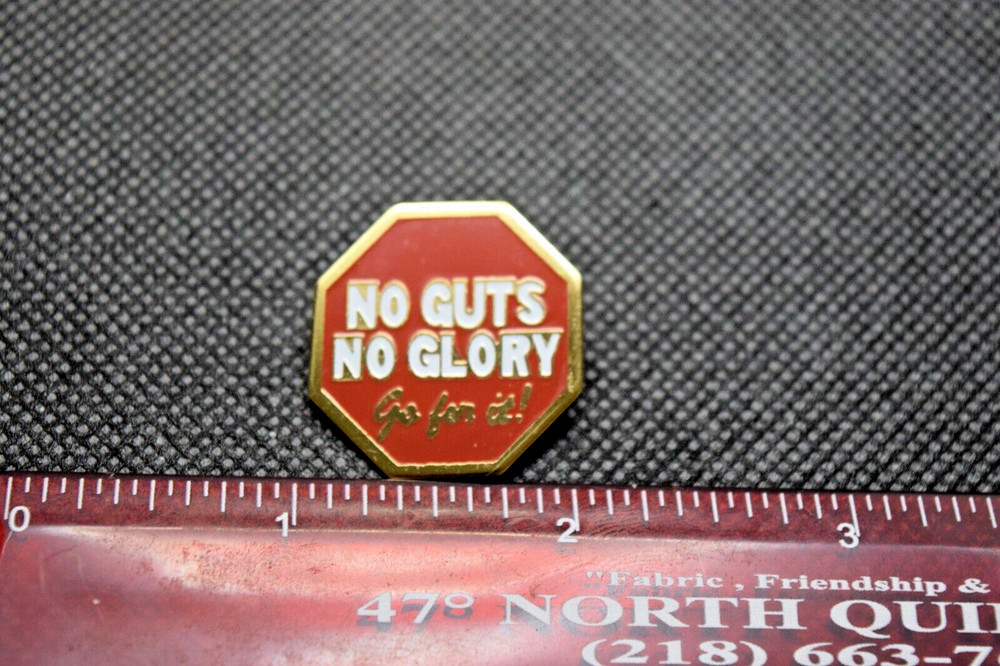 No Guts Not Glory Go For It Ski Pin