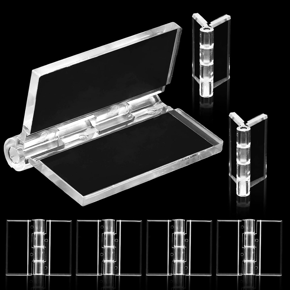 20 Pcs Plastic Hinges Clear, Tranparent Acrylic Hinges Mini Hardware for Box Han
