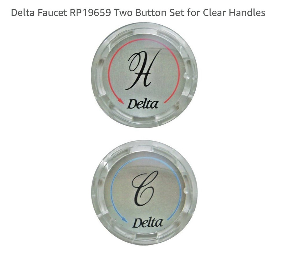 Delta Two Handle Faucet Handle Button Set New