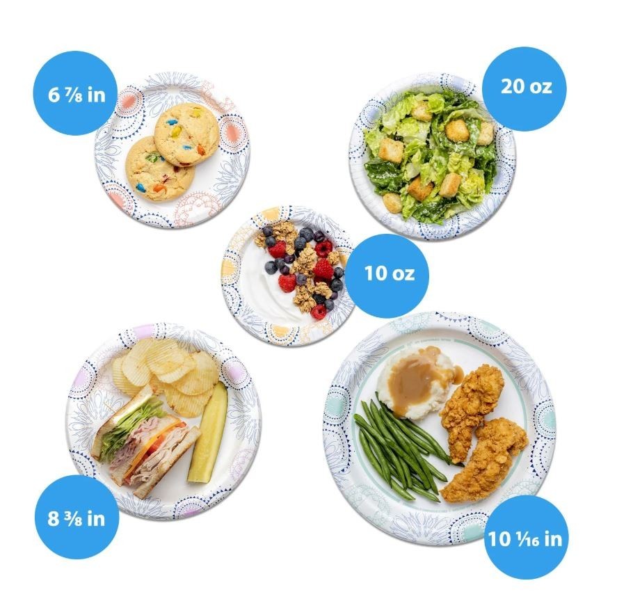 Great Value 8.5" Everyday Disposable Paper Plates, 100 Count
