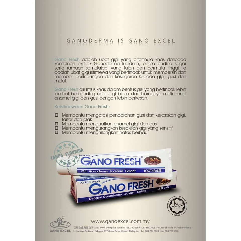 2x Gano Excel Gano Fresh Toothpaste 150g With Ganoderma Free Shipping