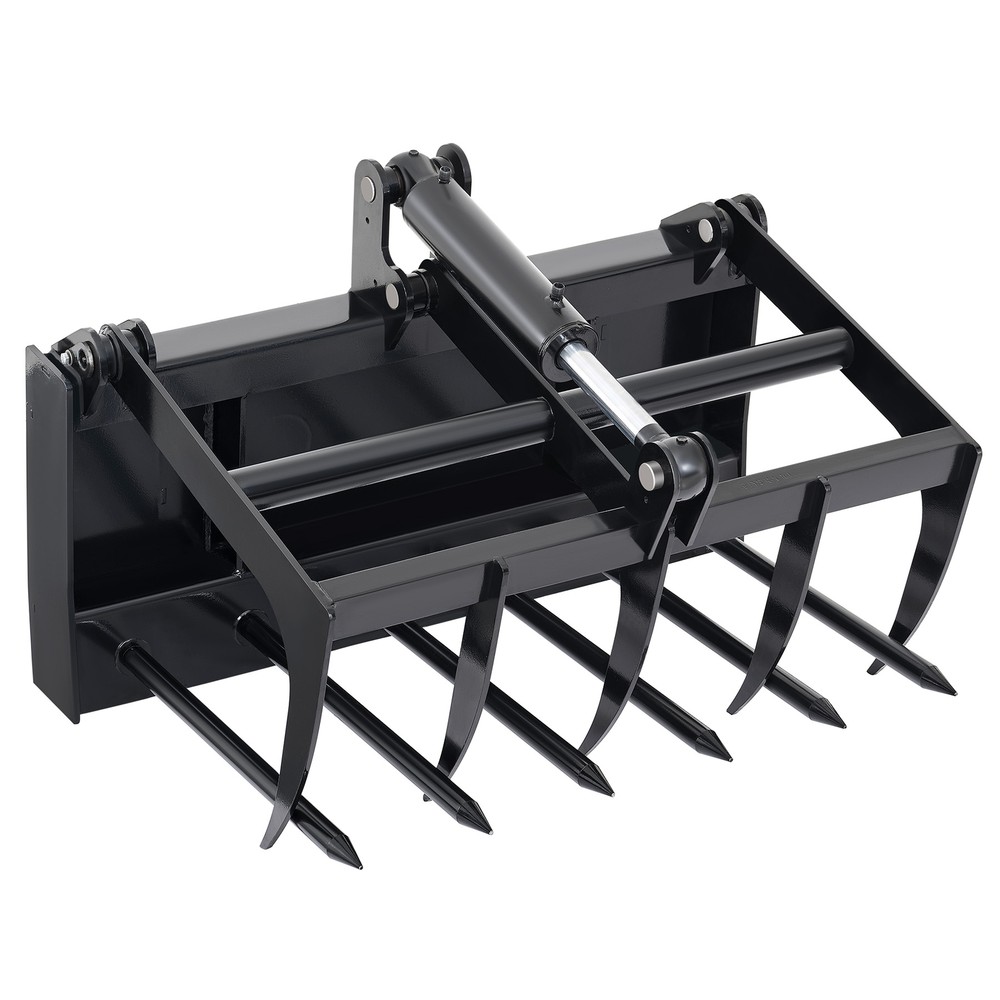 CREWORKS Mini Skid Steer Hydraulic Fork Root Grapple Attachment Grab 38" Long