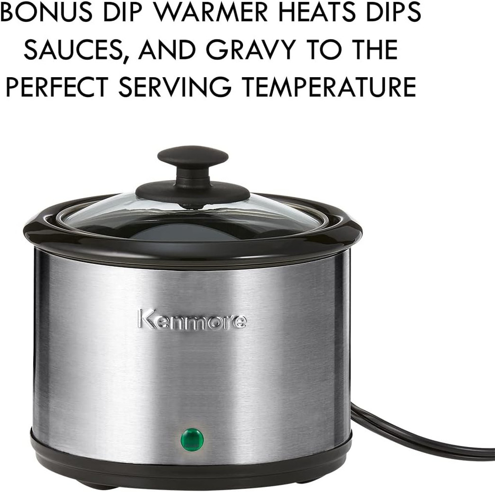 Kenmore 7-Quart Programmable Slow Cooker with Dipper & Non-Stick Insert