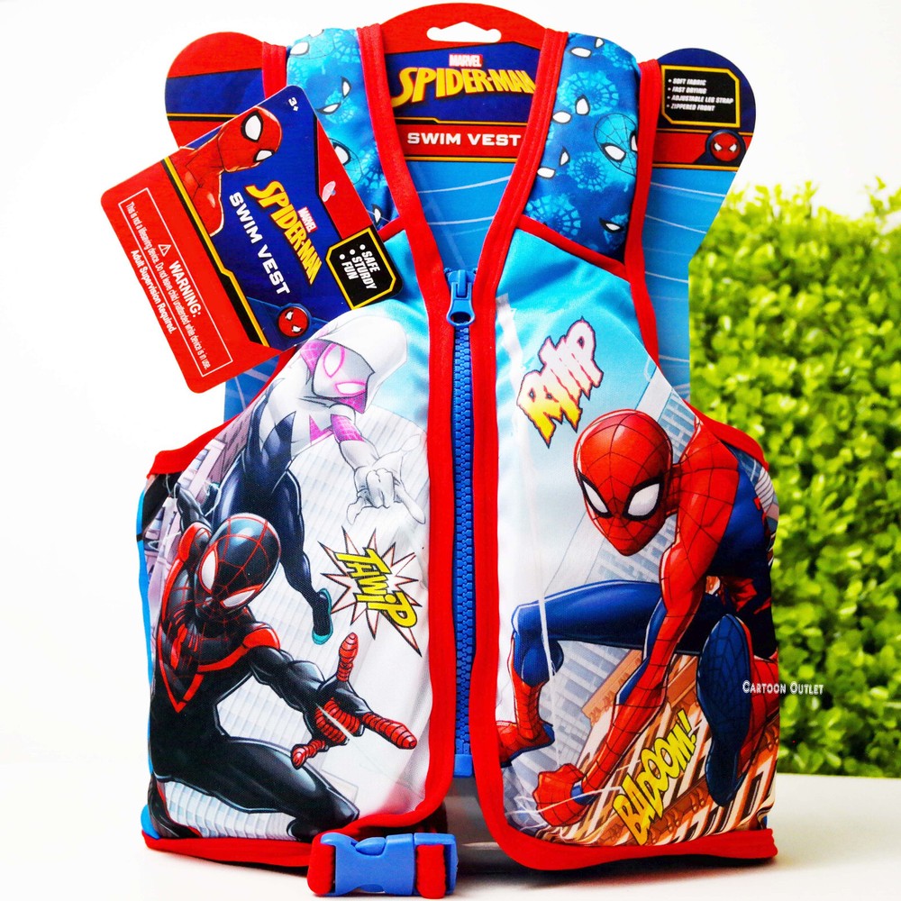 Marvel Spiderman Life Jacket Swim Vest Jacket Pool Float 40-55 lb