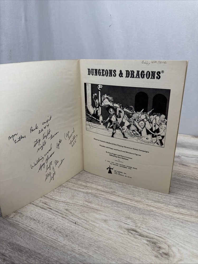 TSR Dungeons & Dragons Basic Set Rule Book 2001 2nd Edition November 1978
