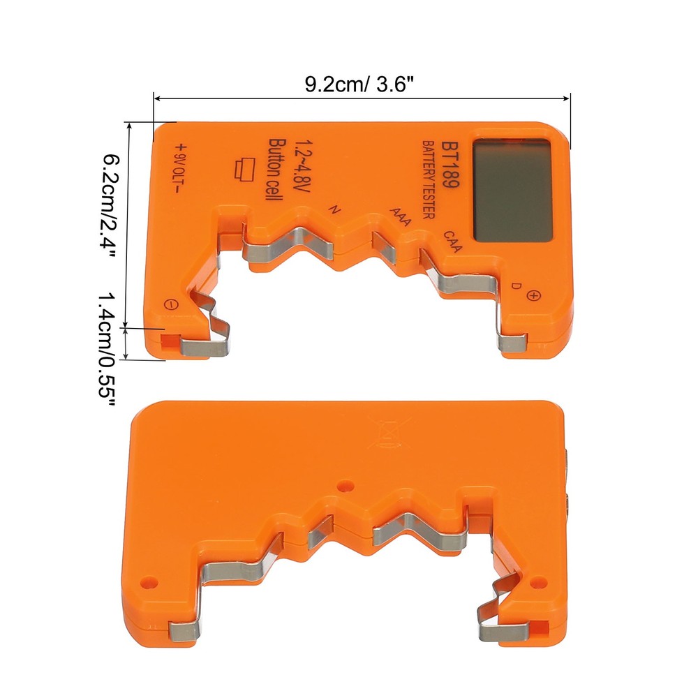 Digital Battery Tester, BT-189 Battery Volt Checker for Multi-size, Orange