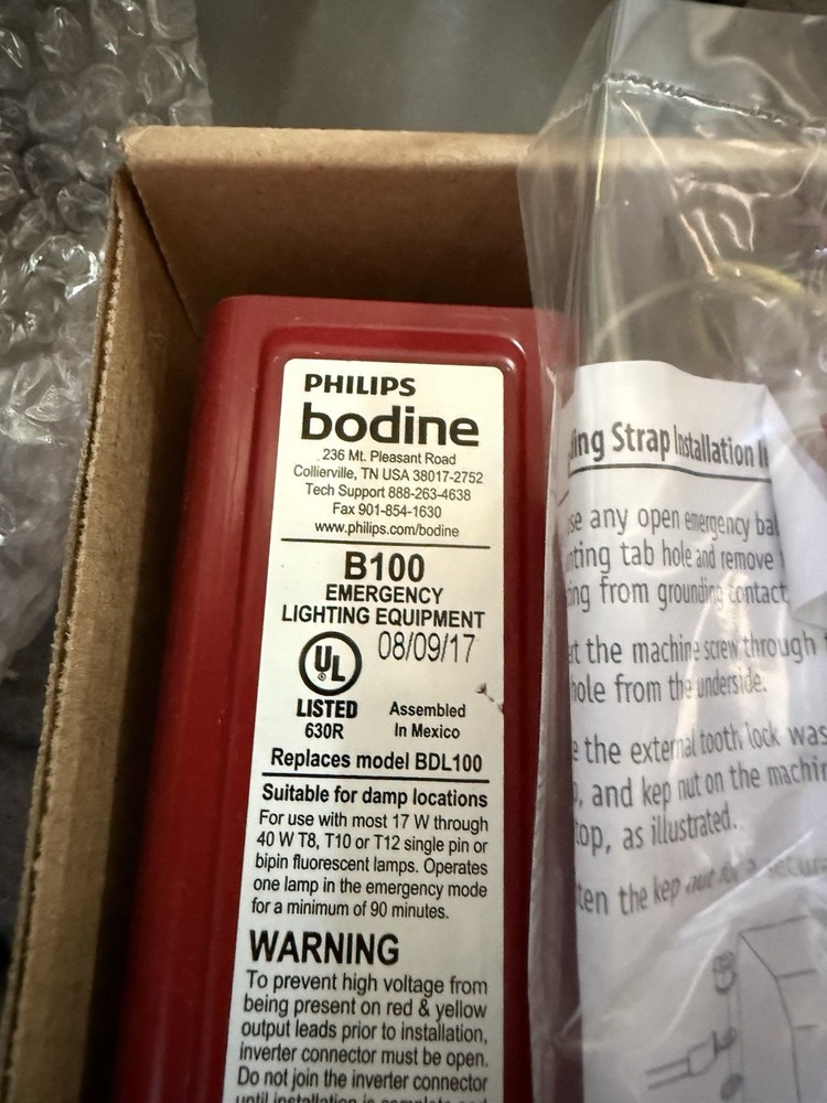 Philips Bodine B100 Emergency Ballast