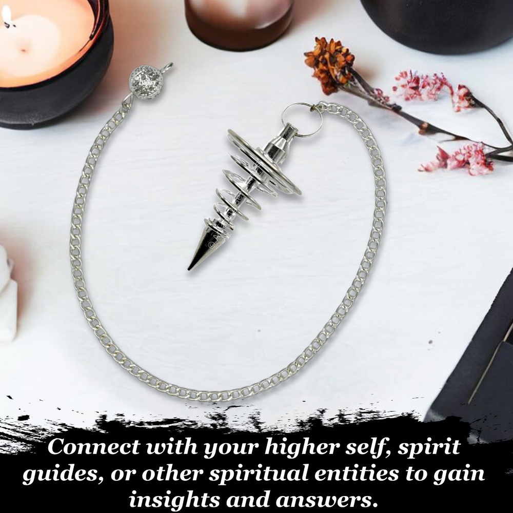 Silver Spiral Coil Steel Copper Pendulum for Divination