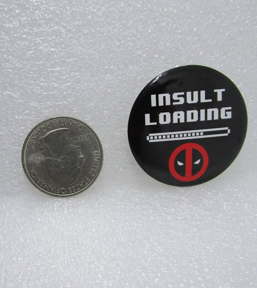Marvel Deadpool Insult Loading Button Pin
