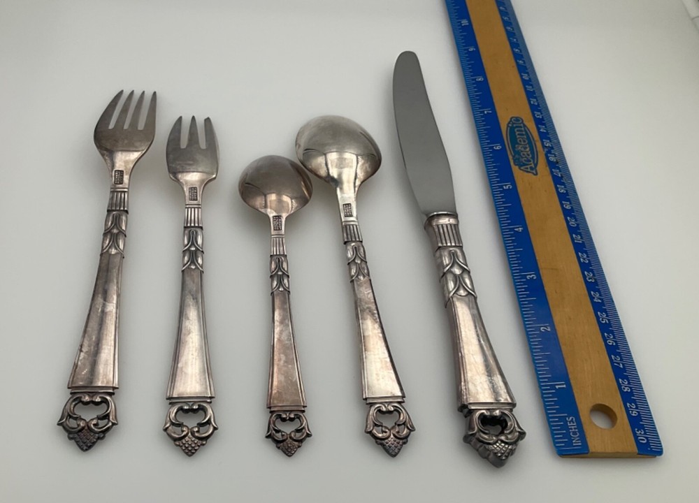 Frigast Denmark Sterling Silver Flatware Set 60 Pieces Total Condition VG