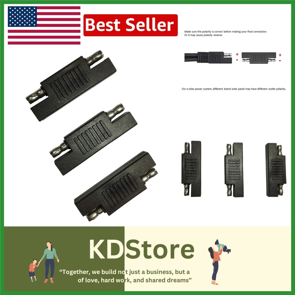 SAE Polarity Reversal Connectors (3-Pack) for Solar Power Systems