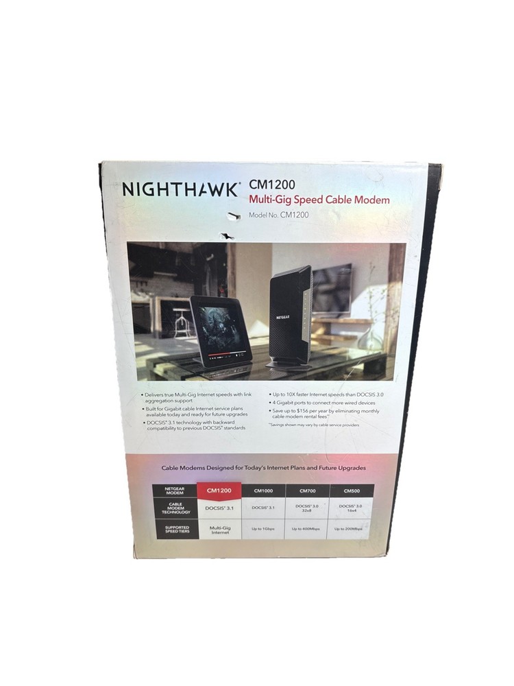 NETGEAR Nighthawk CM1200-100NAS DOCSIS 3.1 Cable Modem