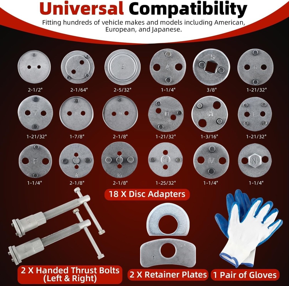 Professional Disc Brake Caliper Compressor Set