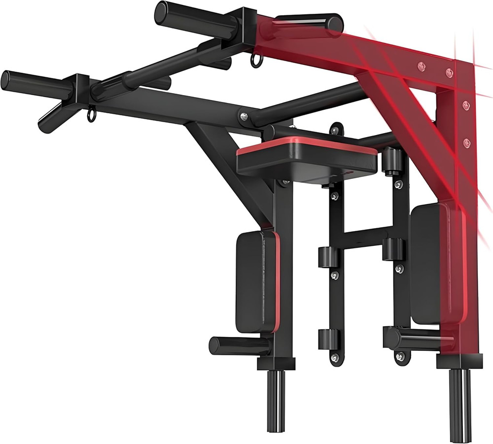 800lb Wall Pull Up Bar with Dip Station