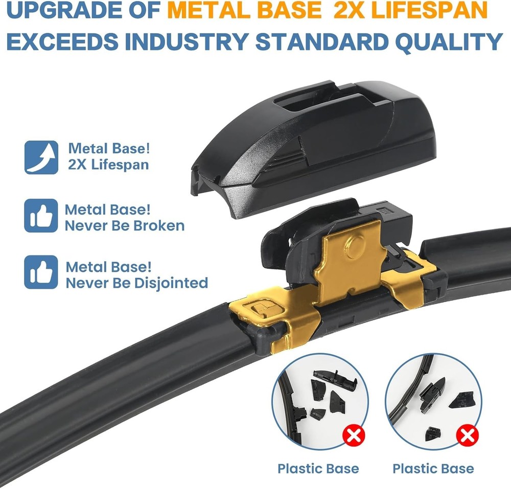 OEM QUALITY 24+18 Premium Original Replacement Windshield Wiper Blades,Quiet ...
