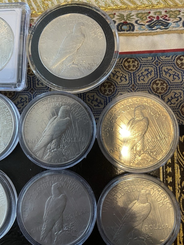 10 90% Silver Peace Dollars ( Circulated)
