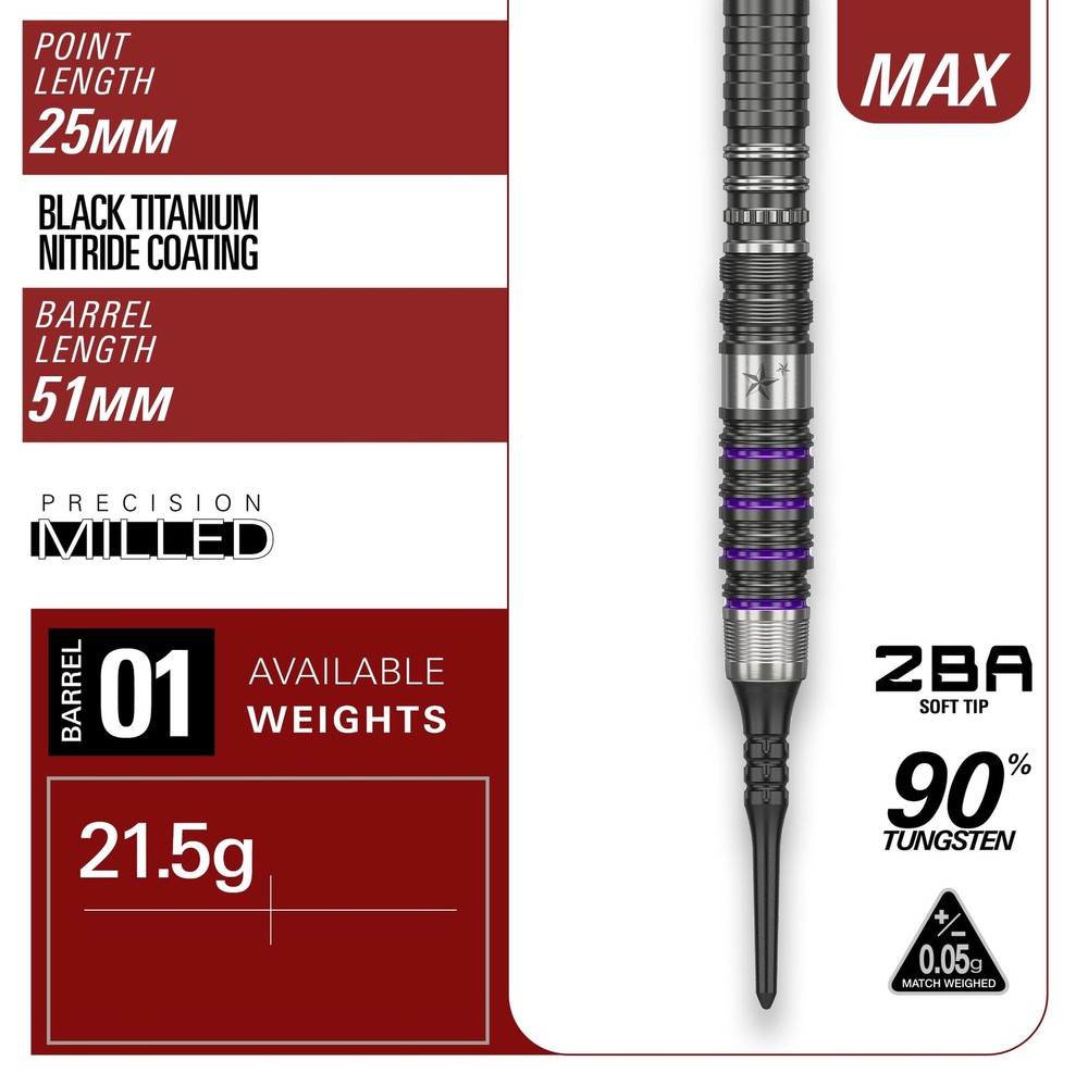 PRIME SERIES SIRIUS G3 MAX 90% 2BA SOFT TIP DARTS