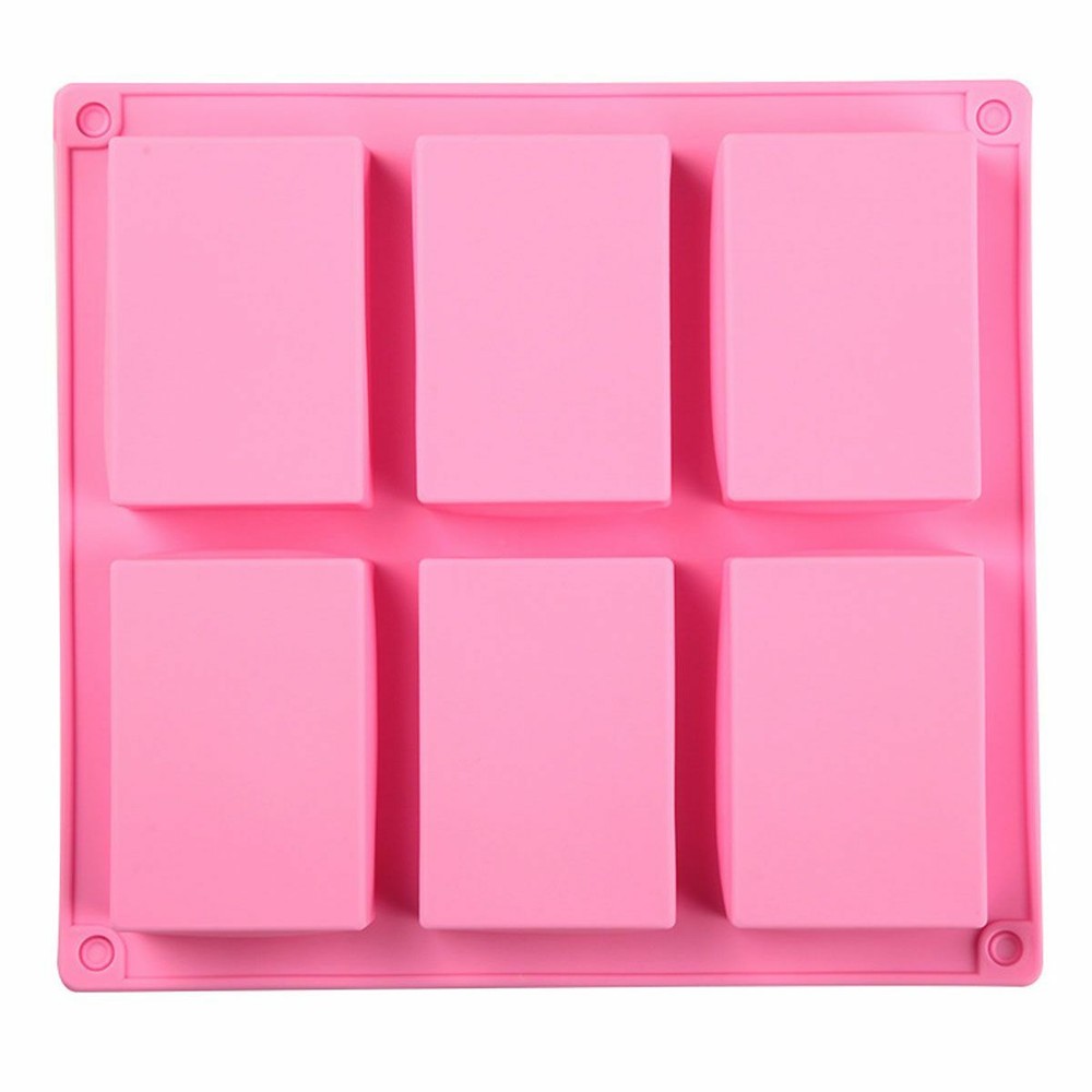 6 Cavity Rectangle Silicone Soap Making Molds DIY Mold Cake Bakeware Mould Tool