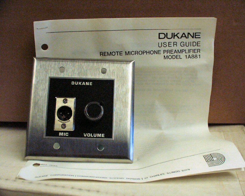 Dukane 1A881 Single Microphone Remote Preamplifier