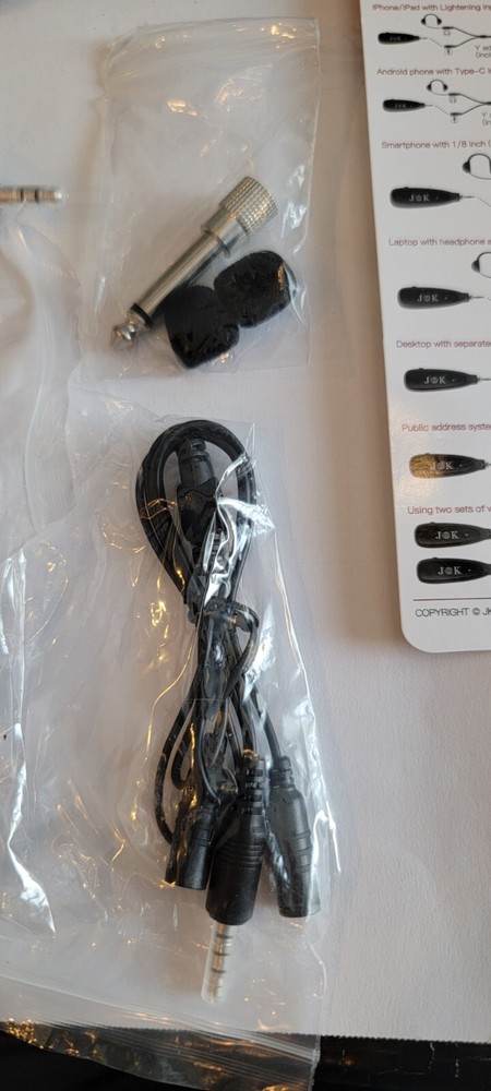 JK MIC-J 044 Wireless Microphone System, 2.4G Wireless Lavalier Microphone' New