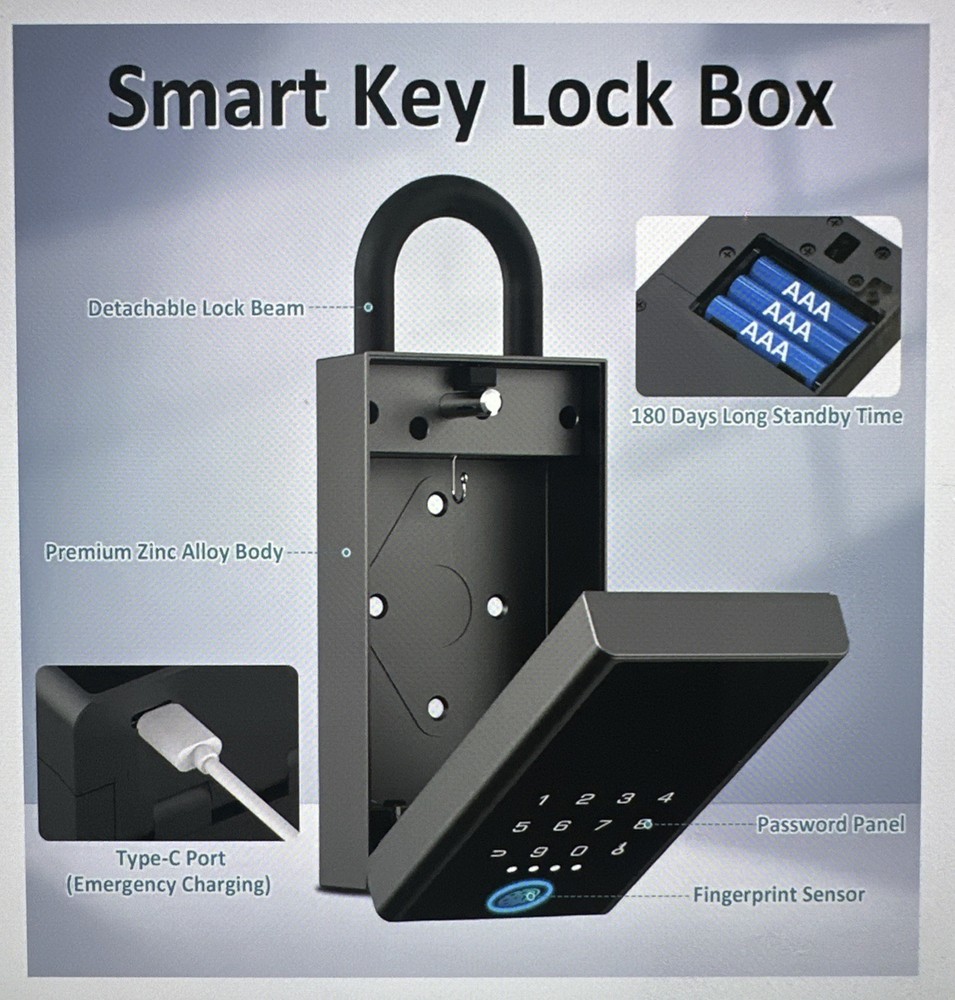 Smart Lock Box, Fingerprint, APP, Bluetooth