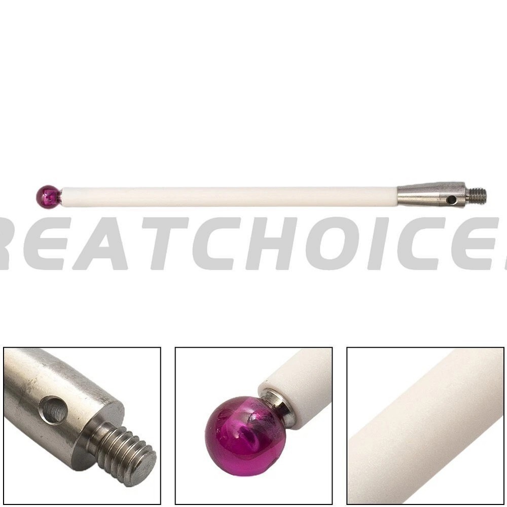 A-5000-3712 6mm Ruby Ball 100mm Ceramic Stem Renishaw CMM Probe Stylus 2PC