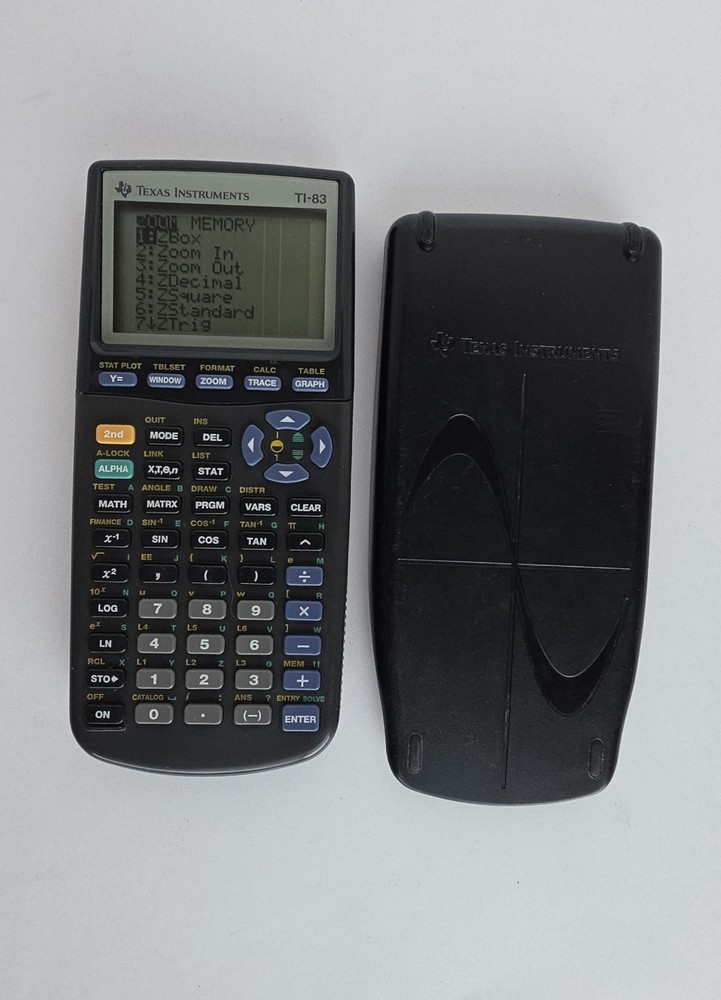 Texas Instruments TI-83 Handheld Graphing Calculator W/ cover, Tested Working.