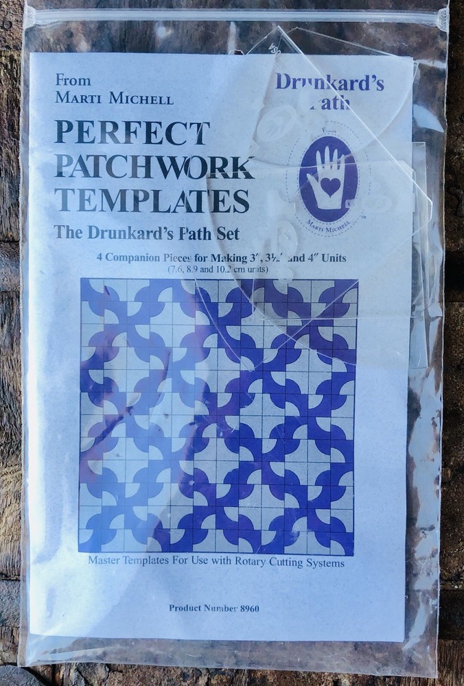 Marti Michell Perfect Patchwork Templates 'Drunkard's Path' Set #8960 4 Piece