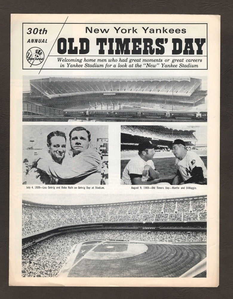 1976 New York Yankees Old Timers' Day Foldout Program  #M1202