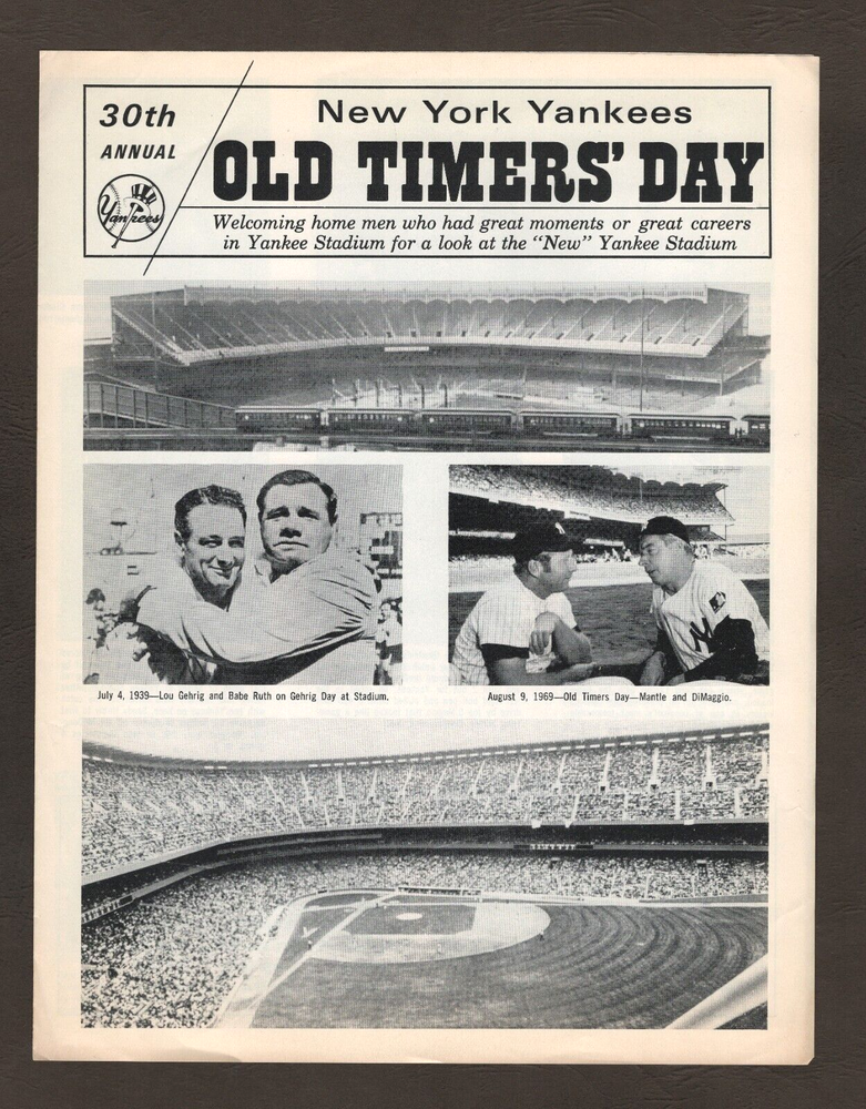 1976 New York Yankees Old Timers' Day Foldout Program #M1202