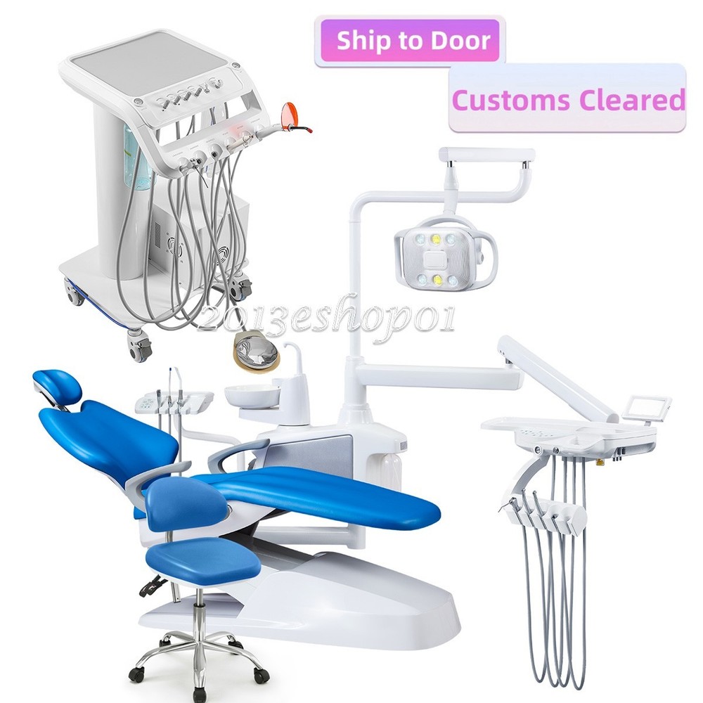 Dental Unit Chair Computer Controlled P10 Blue /Moblie Delivery Unit Compressor