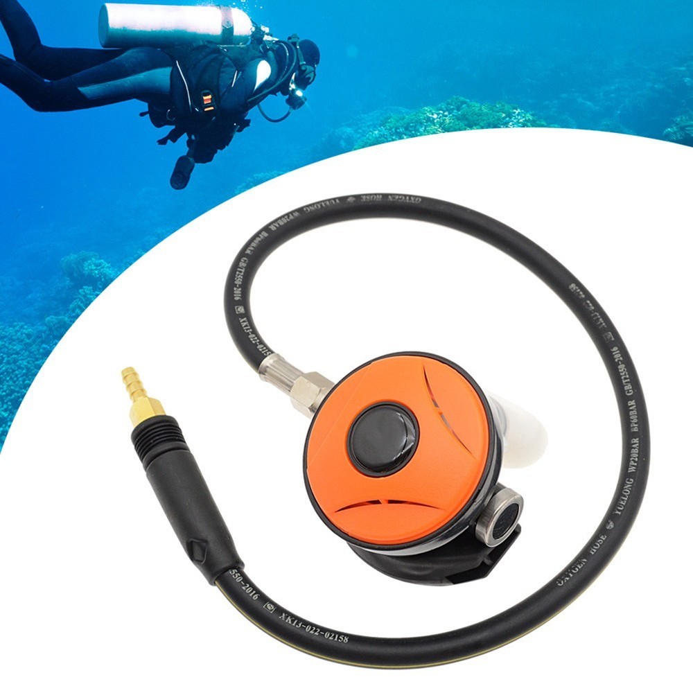 Non-adjustable Scuba Diving Regulator 2nd Stage with Hose Ergonomic Bite Design