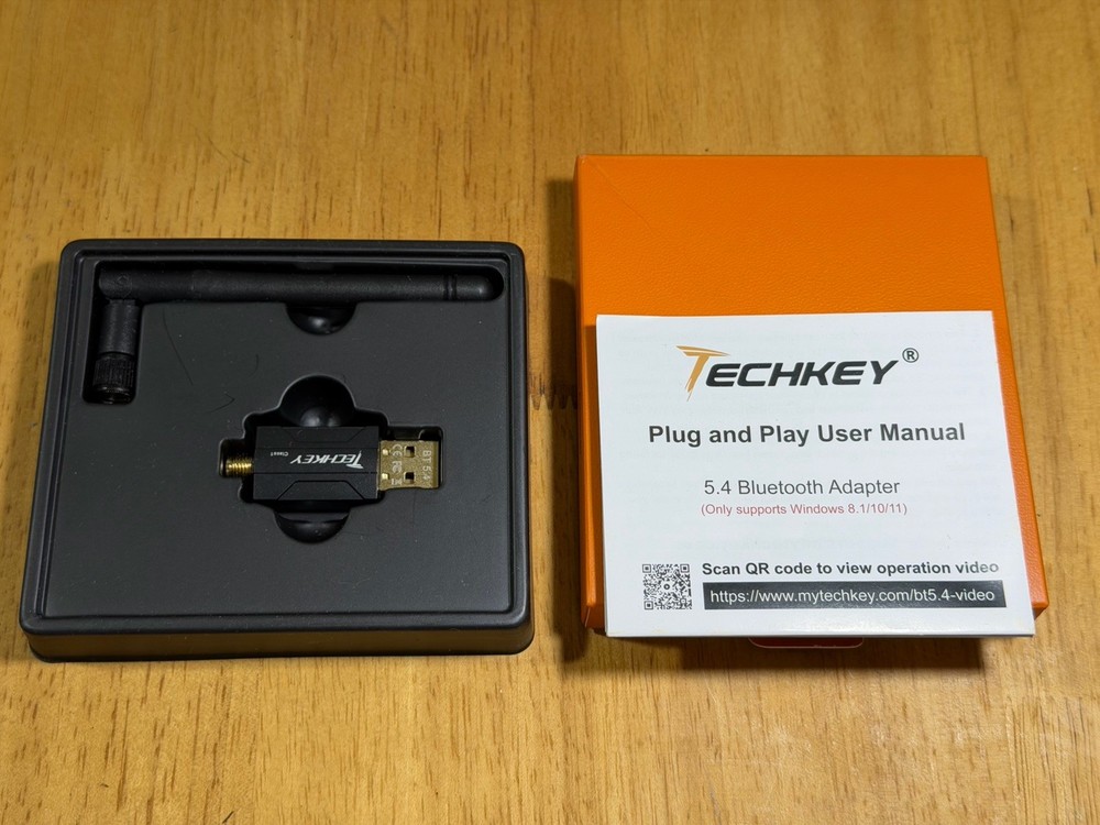 Techkey USB Bluetooth 5.4 Adapter for Desktop PC