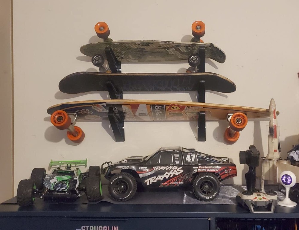 Longboard Wall Rack, Triple Longboard Storage