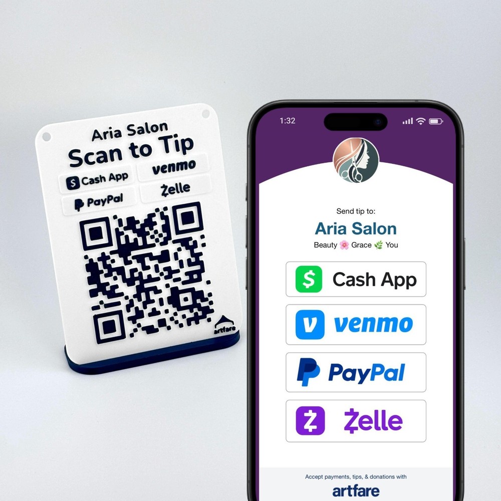Thin QR Code Payment Sign - Artfare Micro