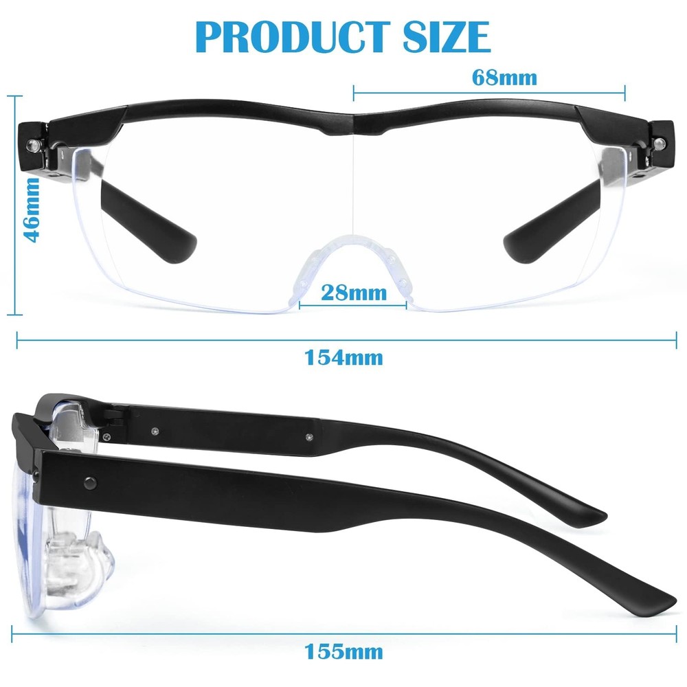 Magnifying Glasses with Light, 200% Magnification, USB Rechargeable Lighted M...