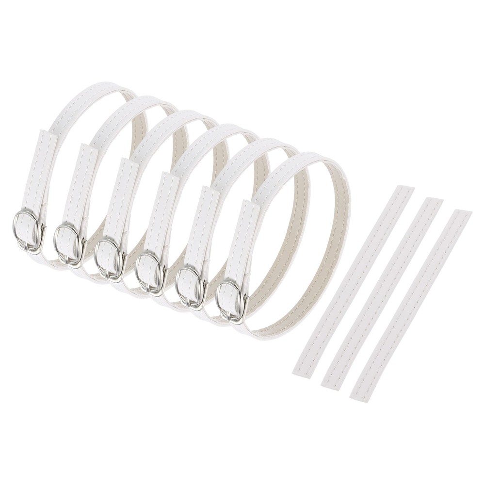 3 Pair Replacement Ankle Strap for Heels Leather Shoe Band, Matte White