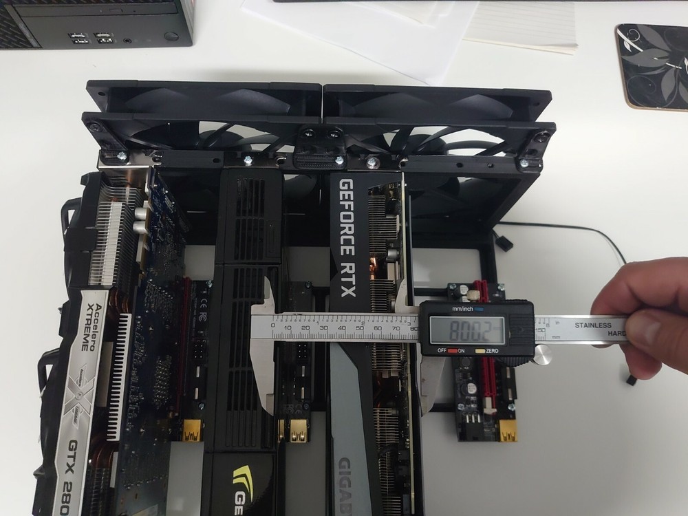 Ripe3D Quad External GPU Graphics Card Stand for DIY Mining Rig, Multi GPU Stand