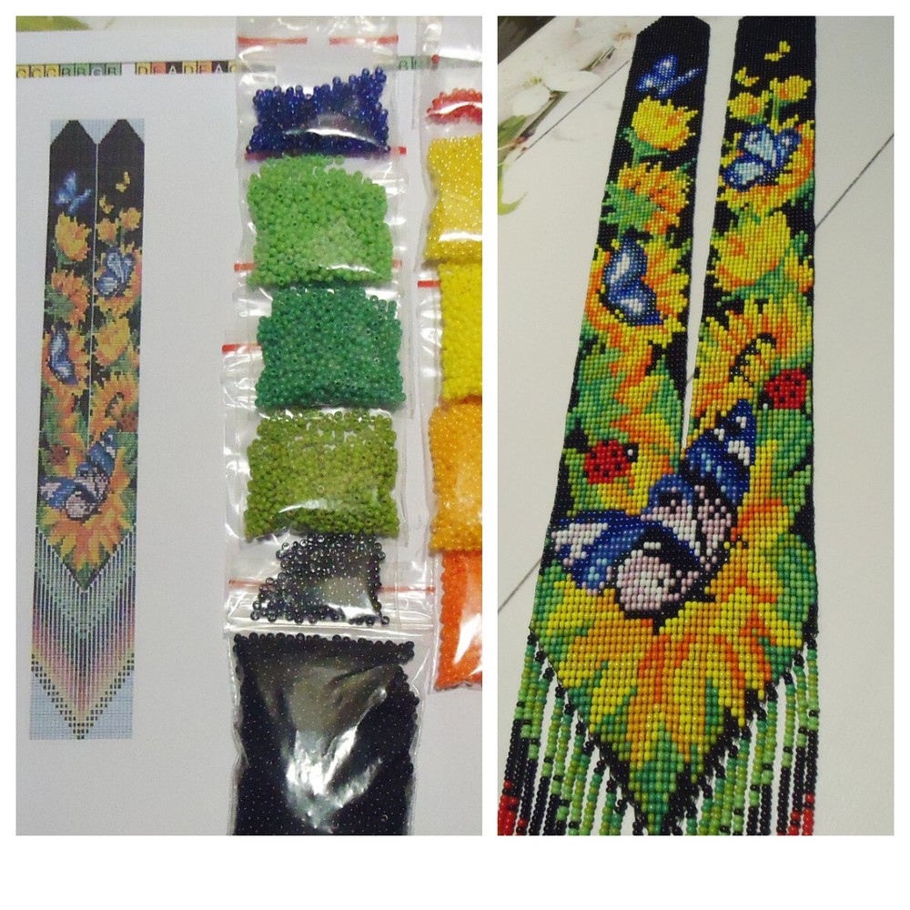 Kit for making a necklace gerdan. Beading Loom Pattern. #C9a1