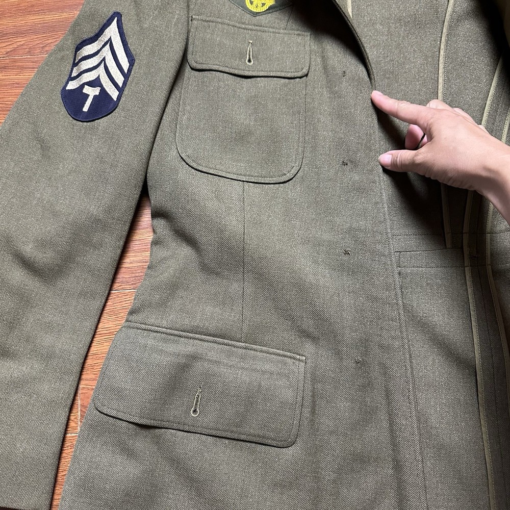 WWII U.S. Army 4th Service Jacket Goodall Co Technical Sergeant Flap Pocket