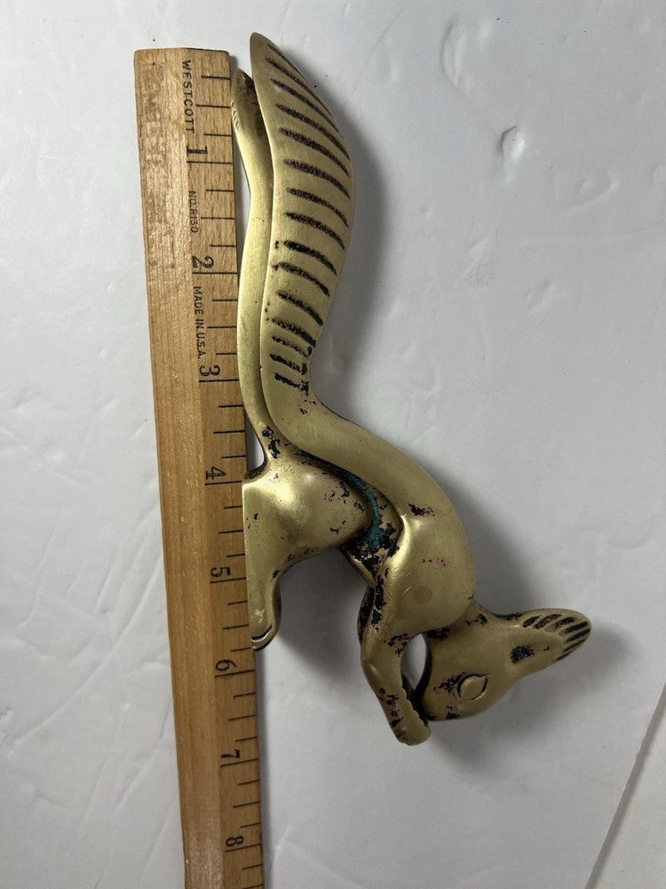 Vintage Solid Brass Figural Squirrel Nut Cracker Heavy Stamped Germany