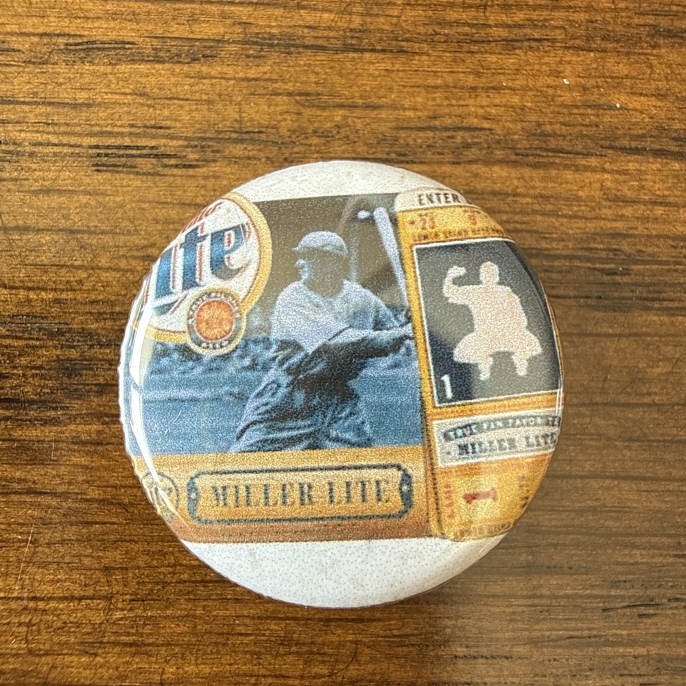 Miller Lite Beer Baseball Pin Button